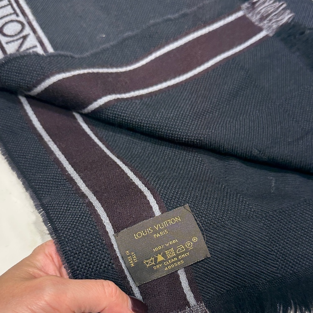 Louis Vuitton Dark Charcoal and Light Gray Scarf - Picture 4 of 5